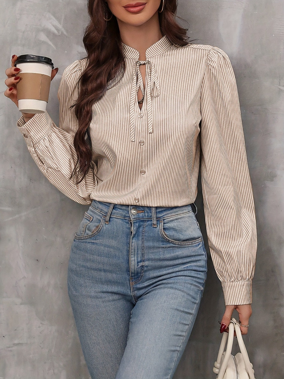 Polished Layers Tie-Front Blouse