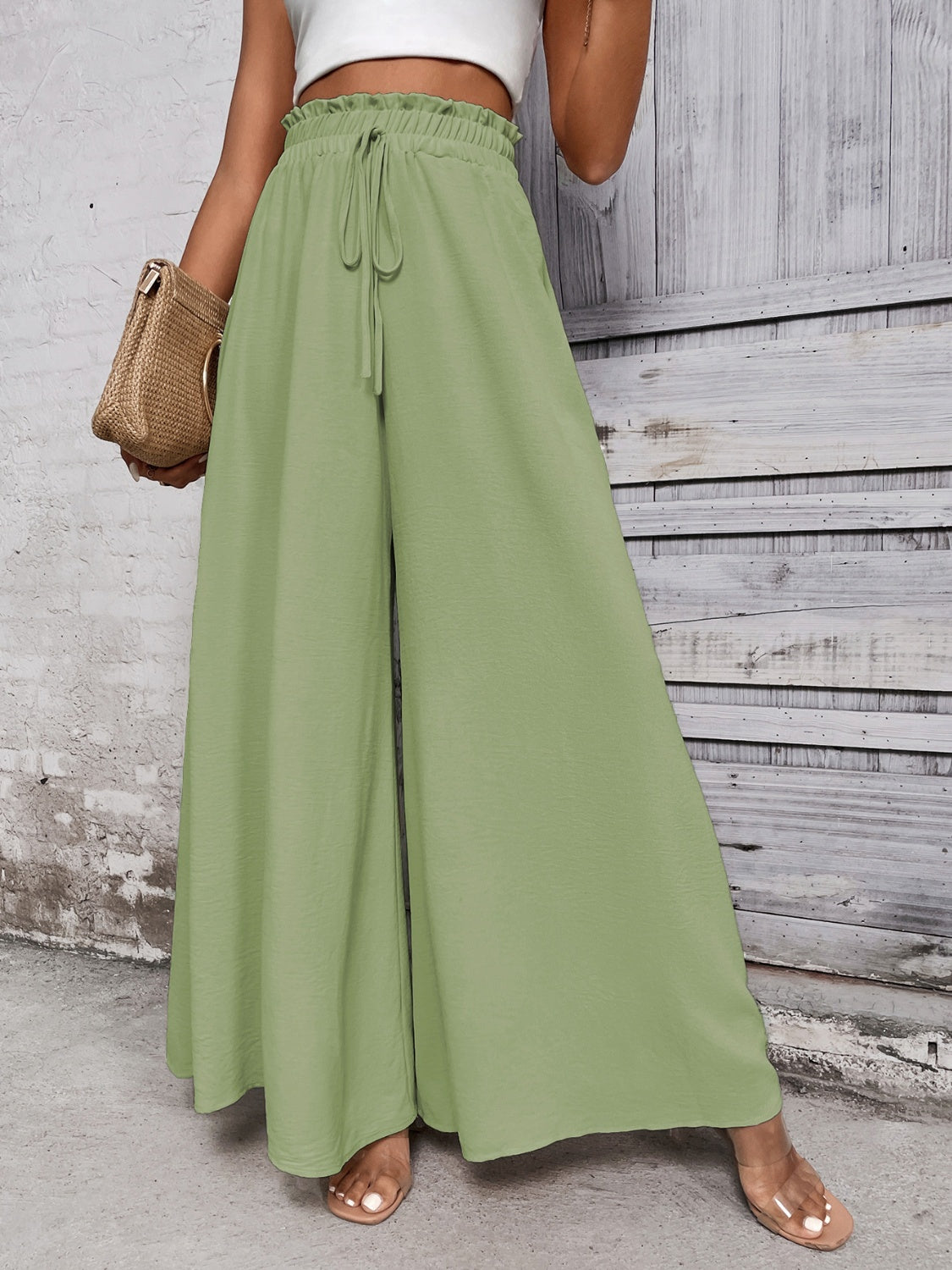 Honey Tied High Waist Wide Leg Pants – Effortless Style and Comfort