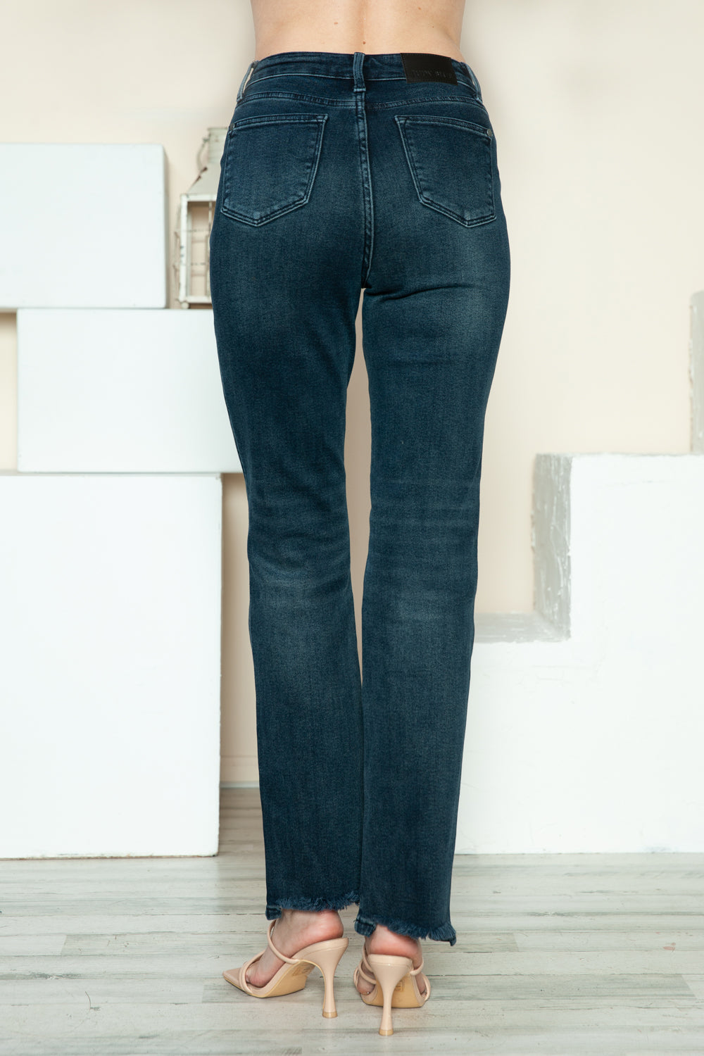 Laid-Back Luxe Distressed Straight Jeans