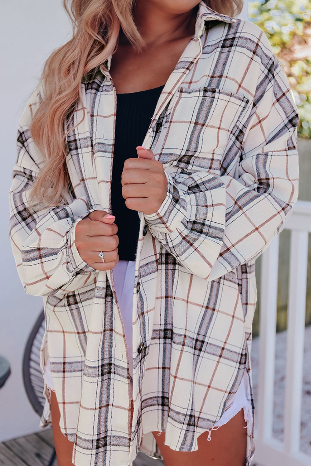 Cozy Charm Plaid Button-Up Shacket