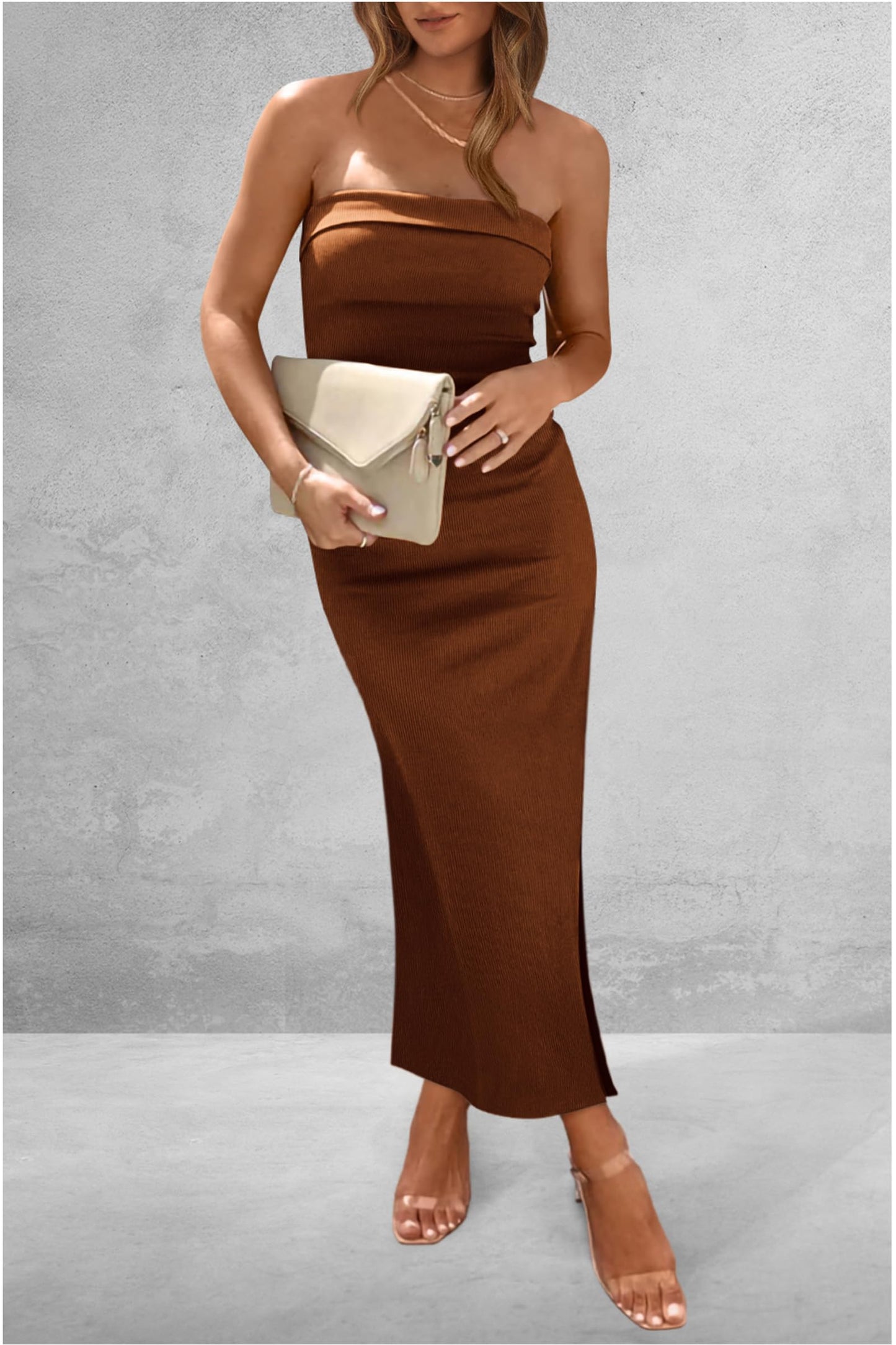 Slit Tube Midi Dress – Sleek & Sophisticated Elegance