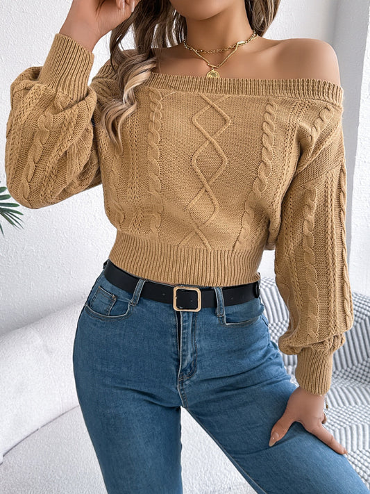 Winter Glow Cable Knit Top