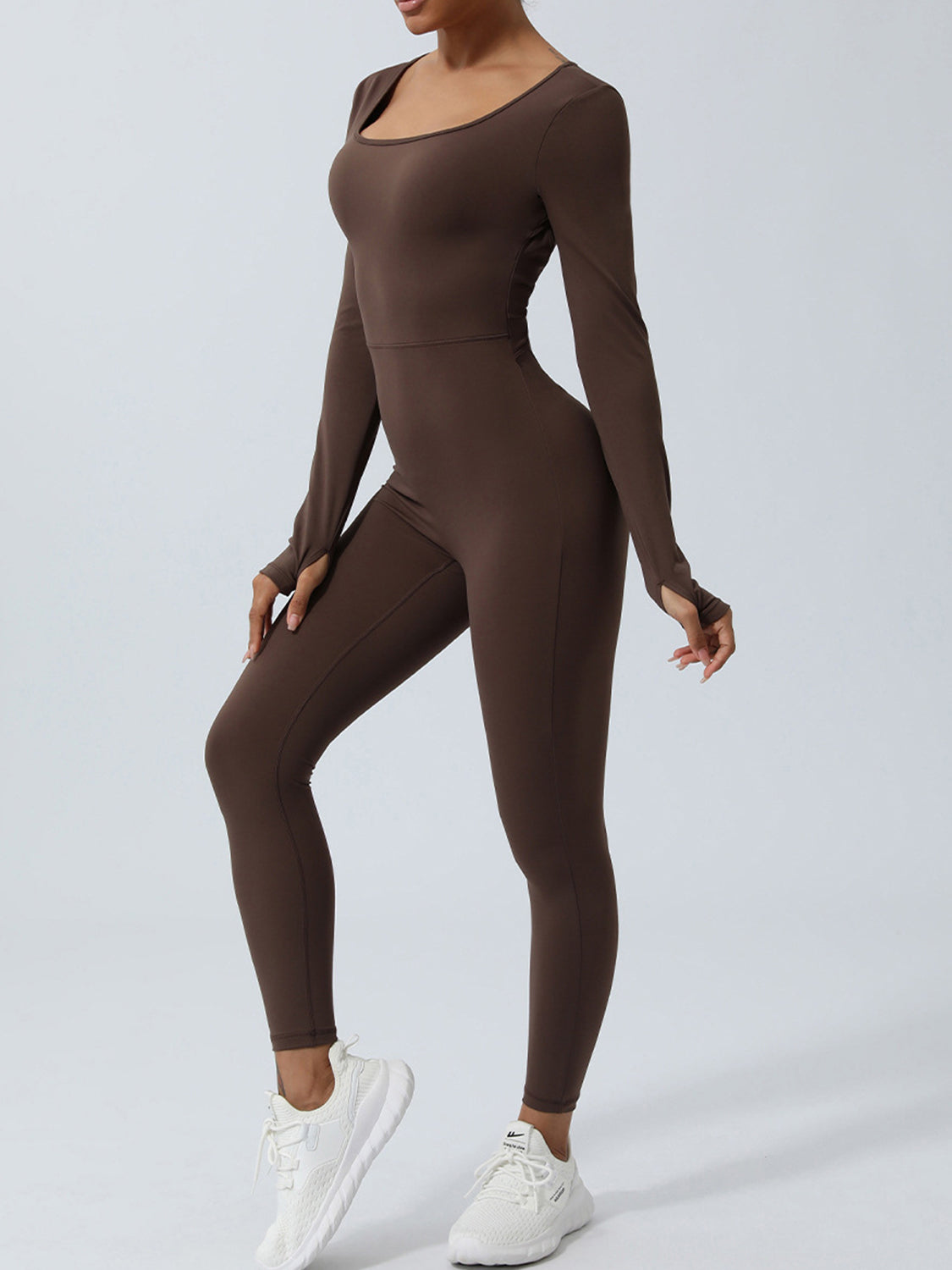 Twist Detail Backless Long Sleeve Jumpsuit