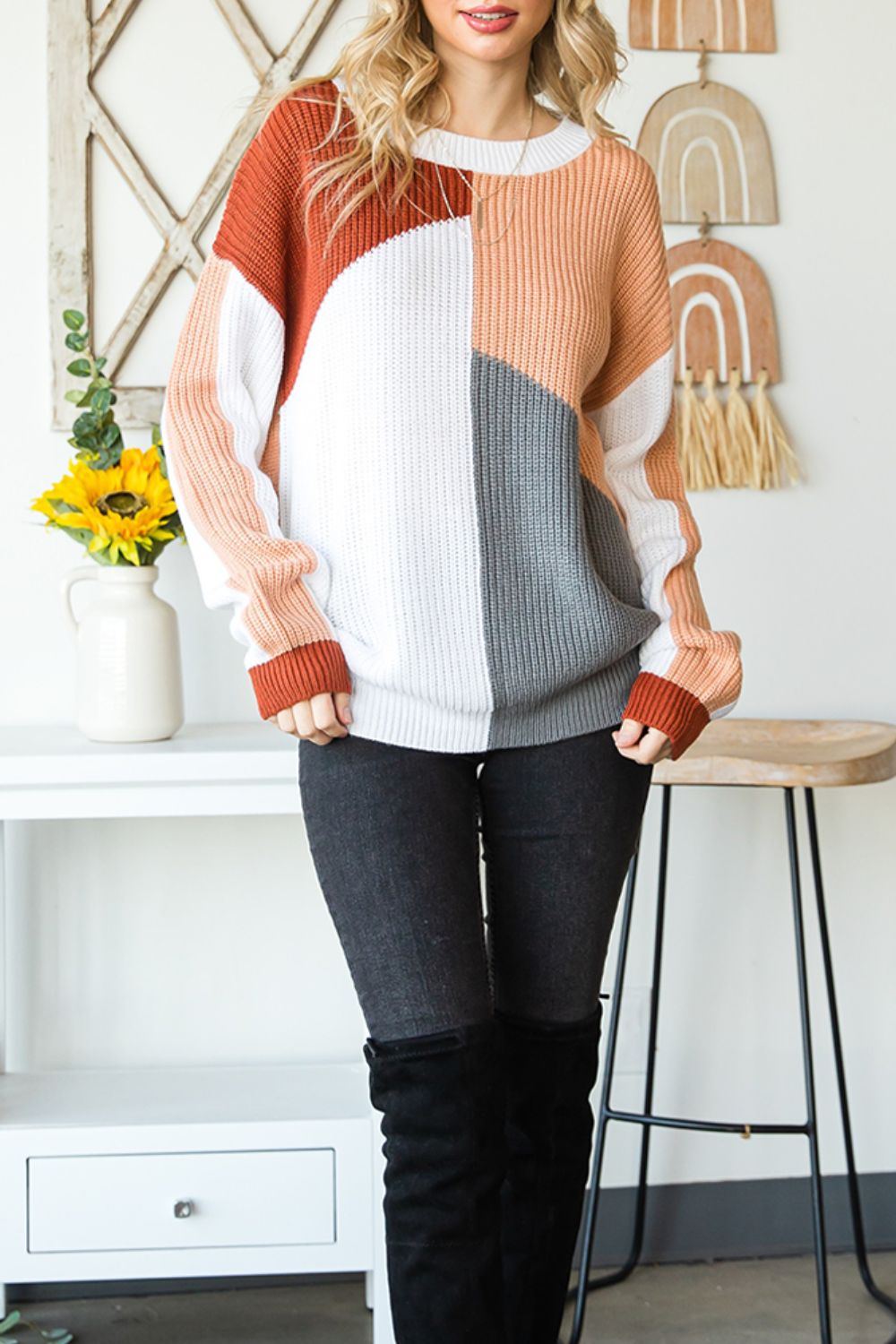 Effortless Charm Color Block Knit