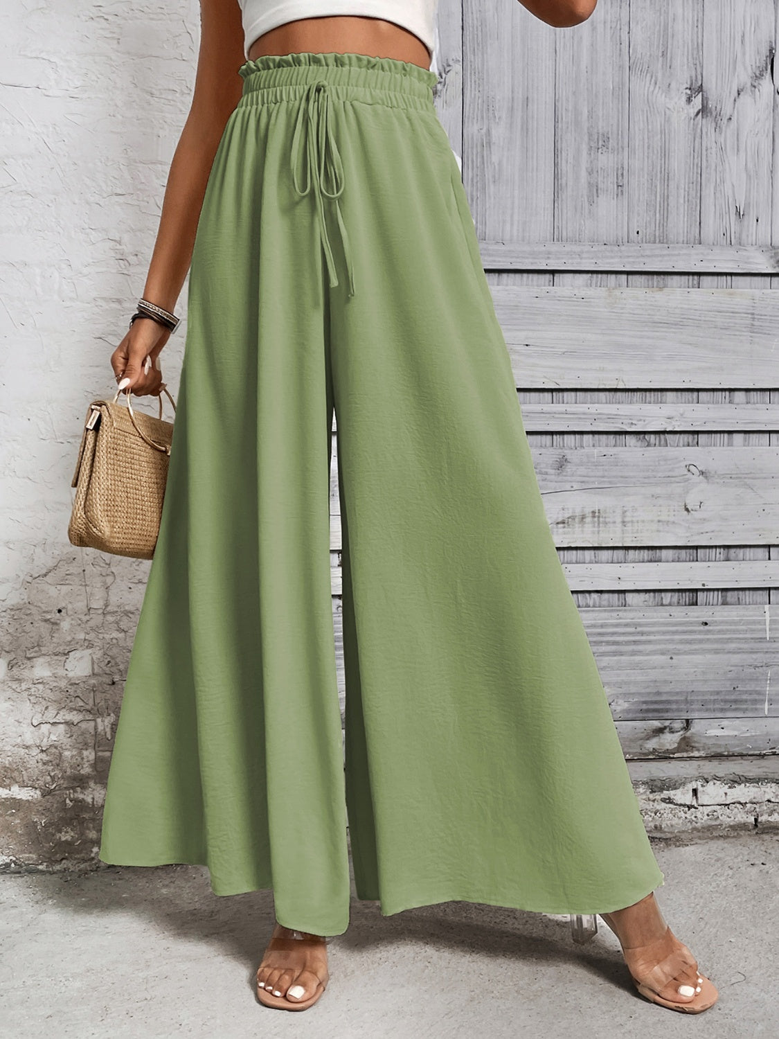 Honey Tied High Waist Wide Leg Pants – Effortless Style and Comfort