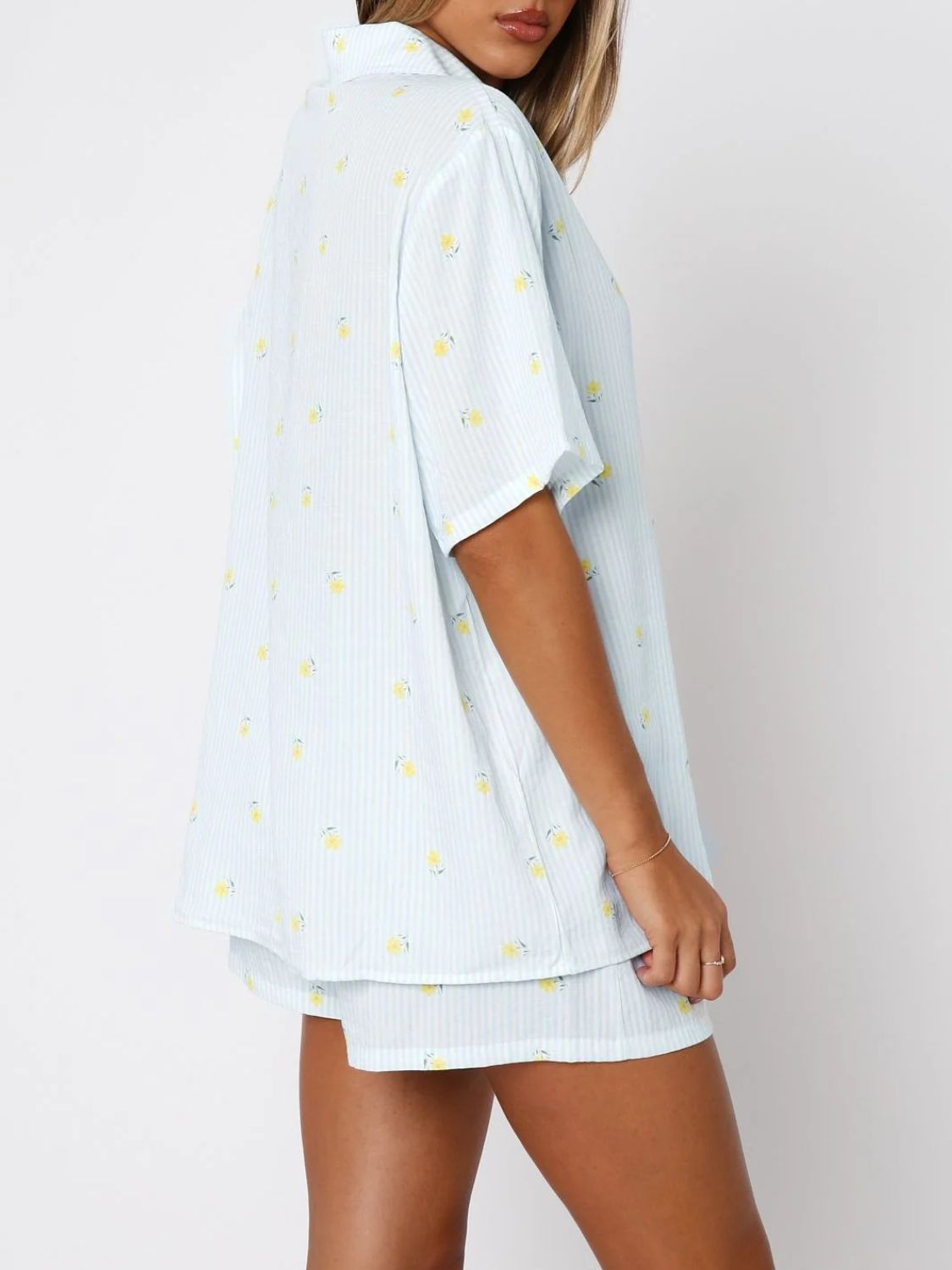 Love in Bloom Collared Top and Shorts Set