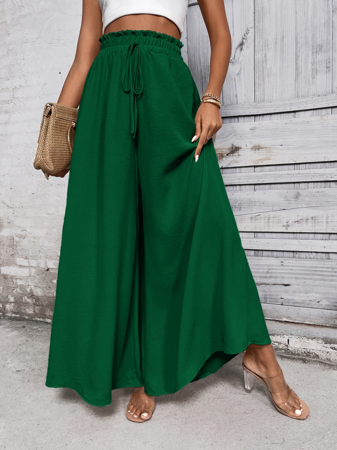 Honey Tied High Waist Wide Leg Pants – Effortless Style and Comfort