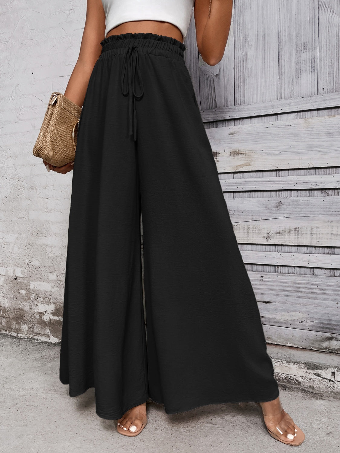 Honey Tied High Waist Wide Leg Pants – Effortless Style and Comfort