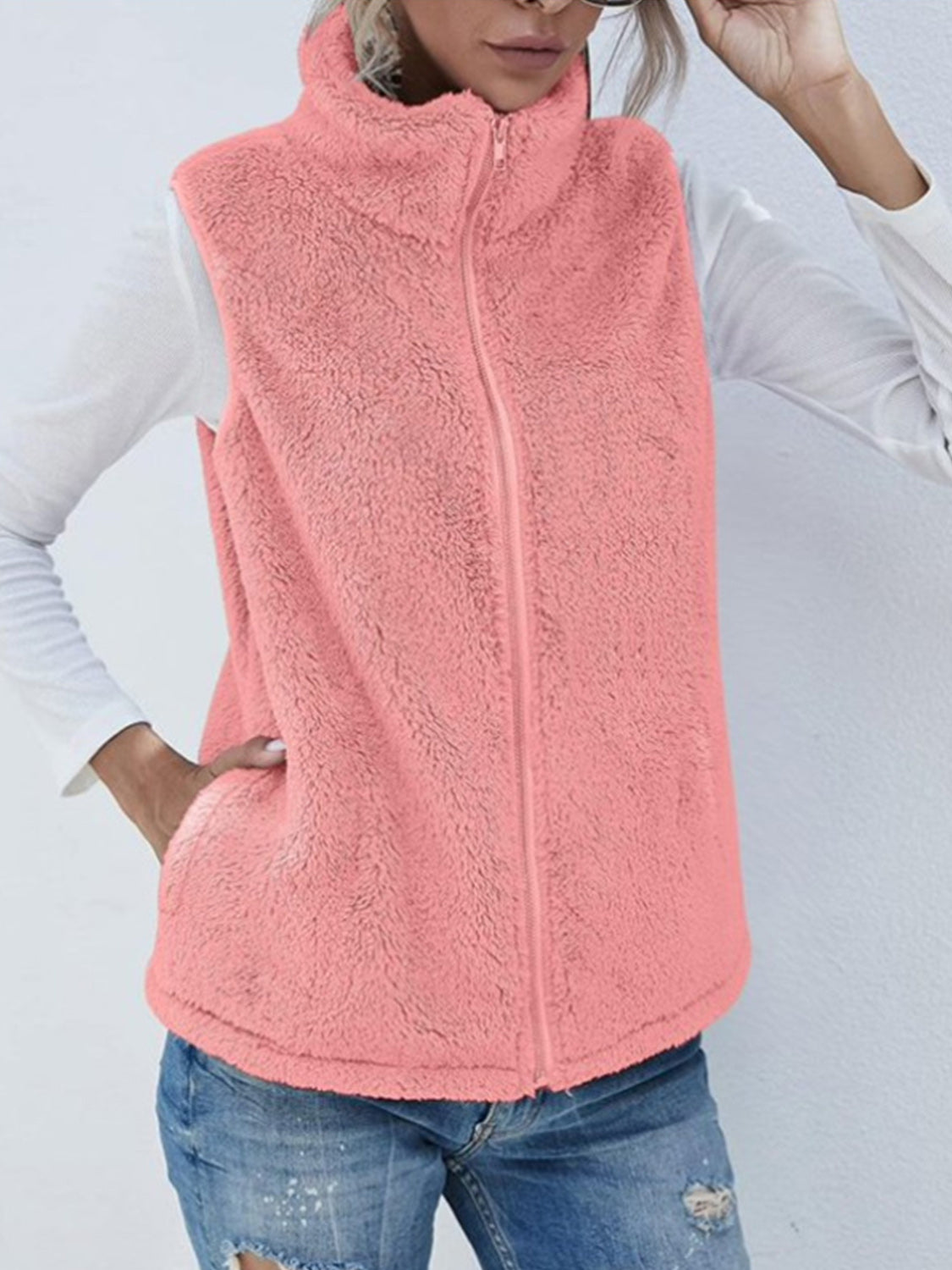 Soft Layers Fuzzy Vest Coat