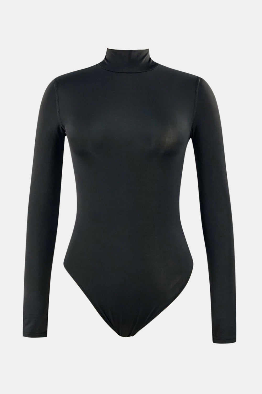 Mock Neck Long Sleeve One-Piece Swimwear – Sleek and Streamlined for Active Style