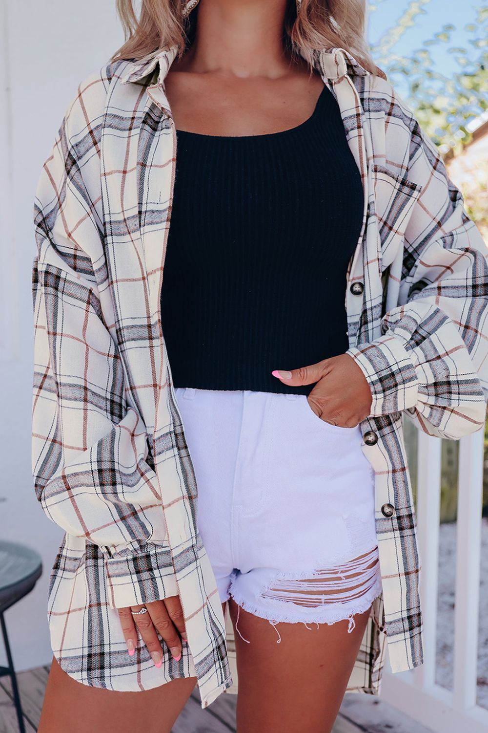 Cozy Charm Plaid Button-Up Shacket