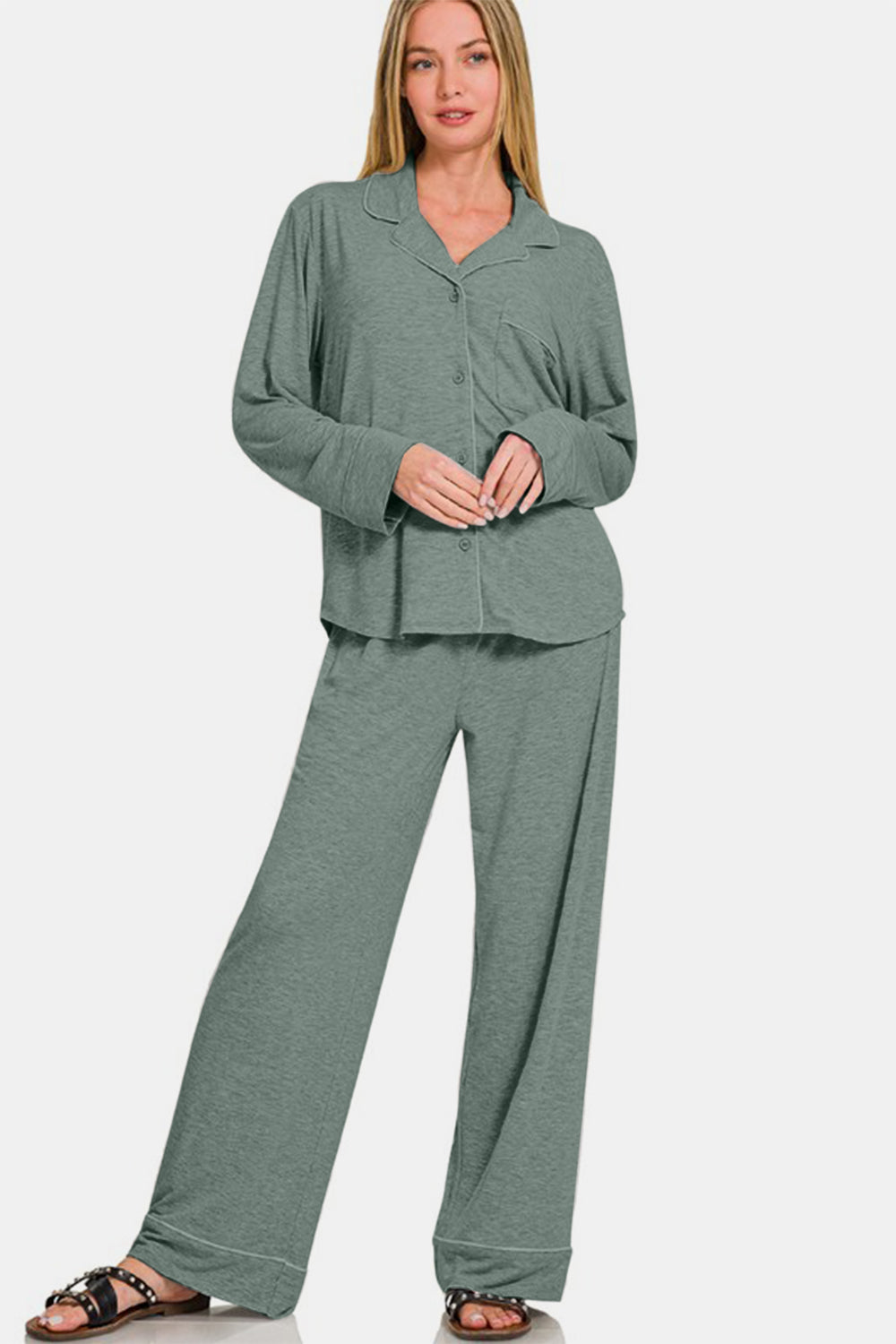 Cozy Chic Long Sleeve Top and Pants Set