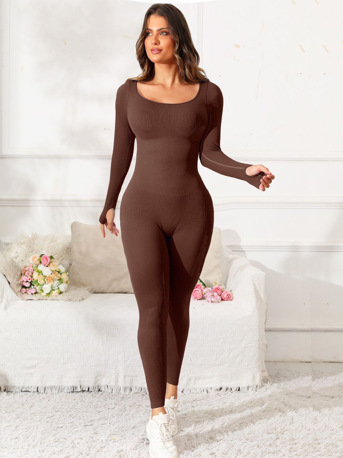 Sleek Motion Scoop Neck Active Jumpsuit