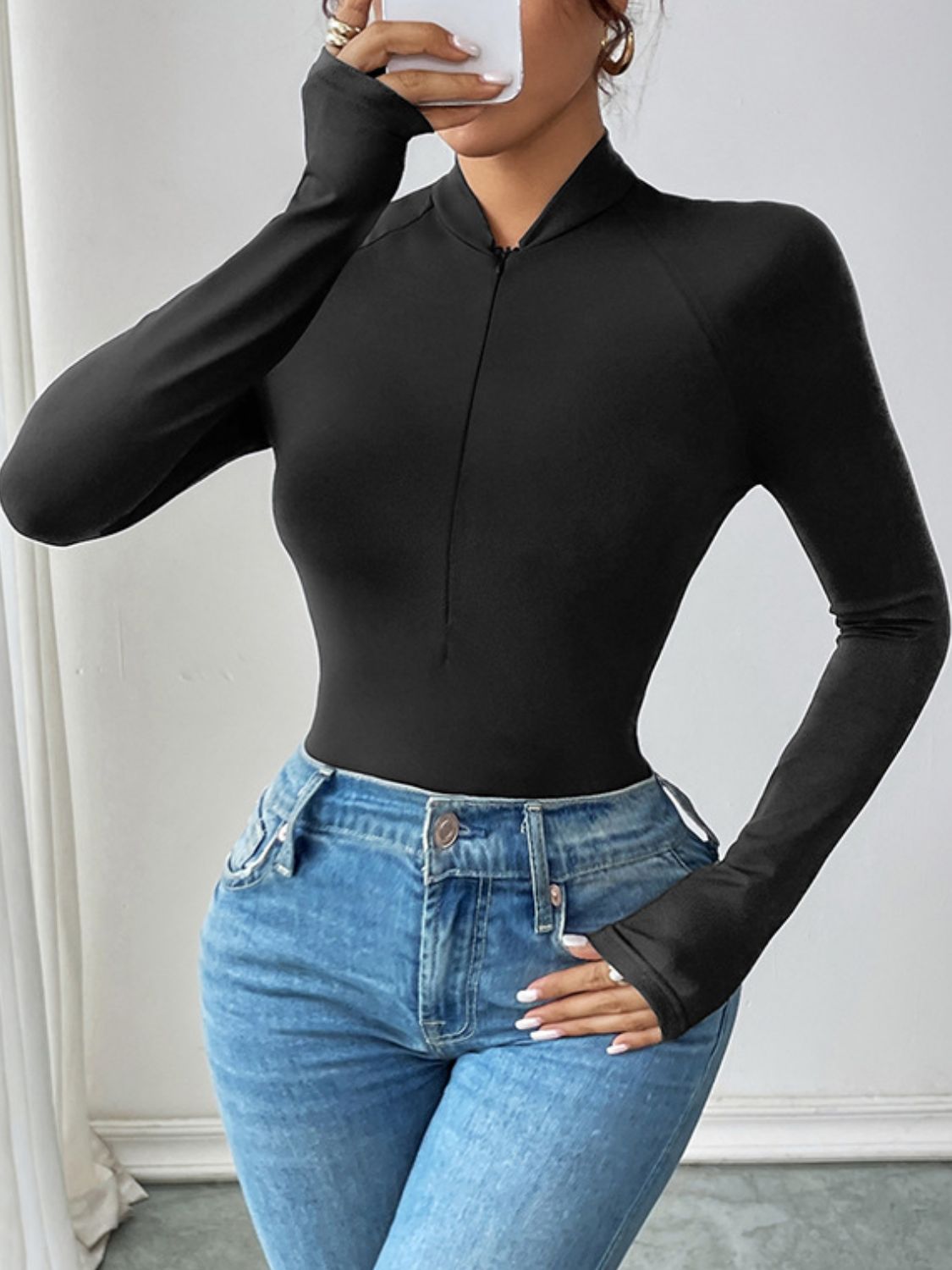 Modern Motion Half-Zip Bodysuit