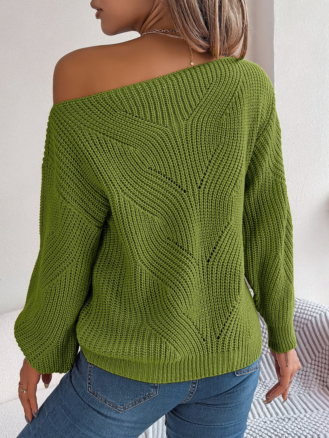 Openwork Long Sleeve Sweater – Effortlessly Stylish & Cozy Knit