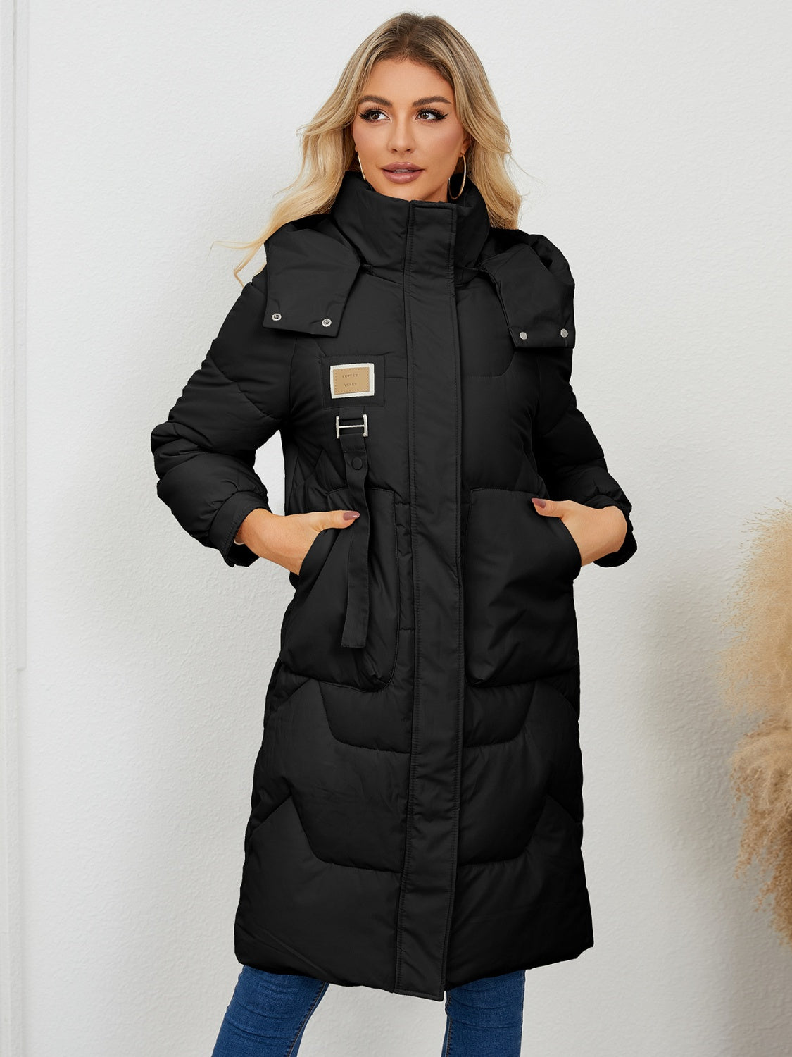 Long Sleeve Longline Hooded Winter Coat – Stylish & Practical Cold-Weather Essential