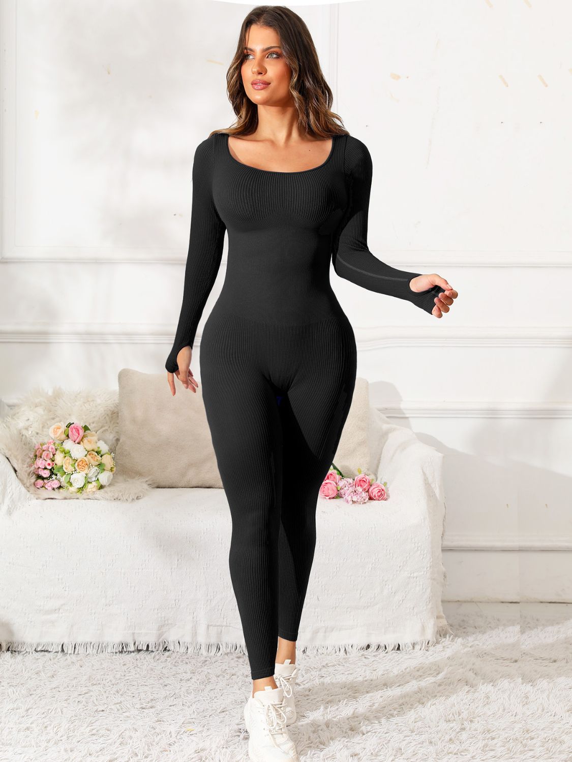 Sleek Motion Scoop Neck Active Jumpsuit