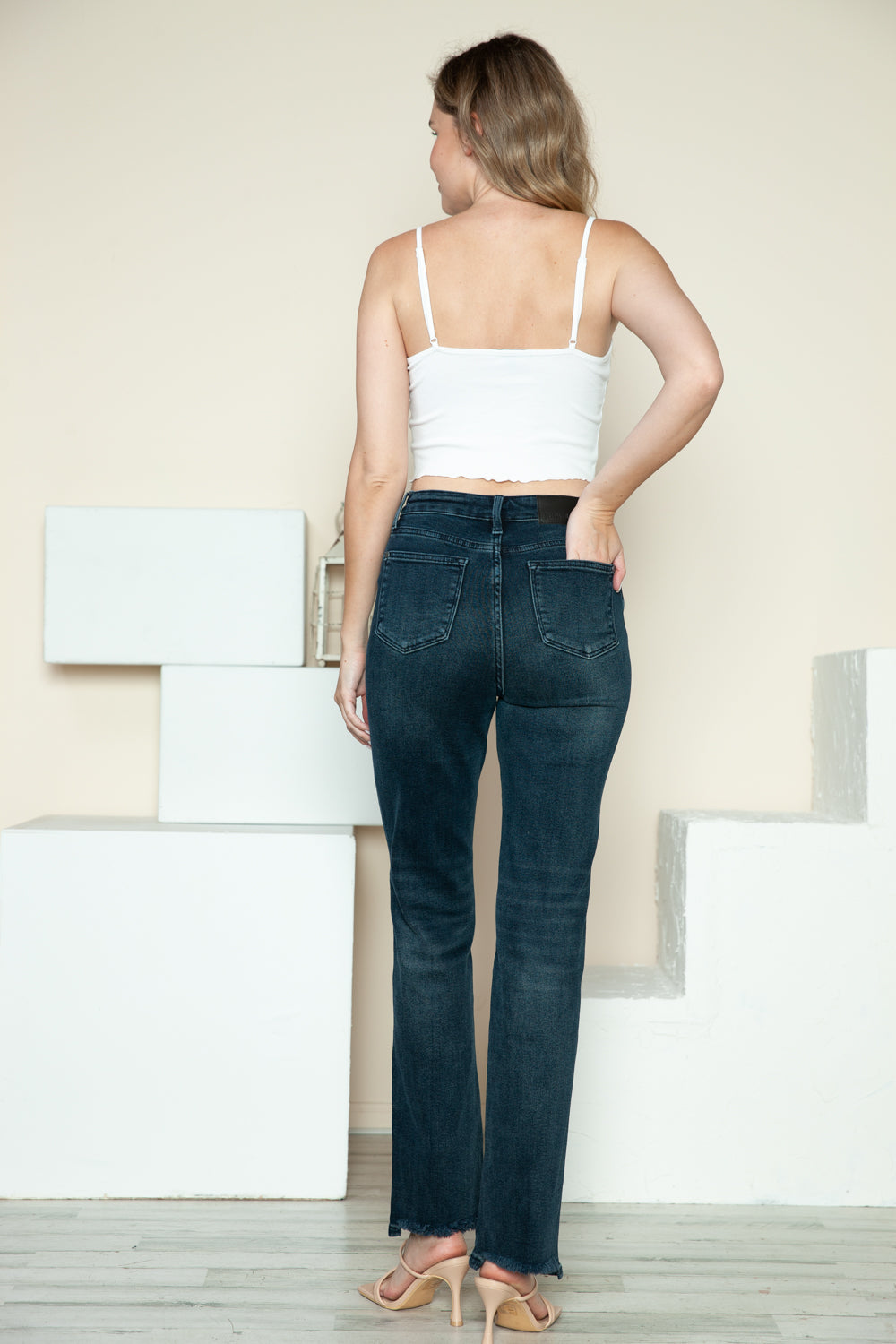 Laid-Back Luxe Distressed Straight Jeans