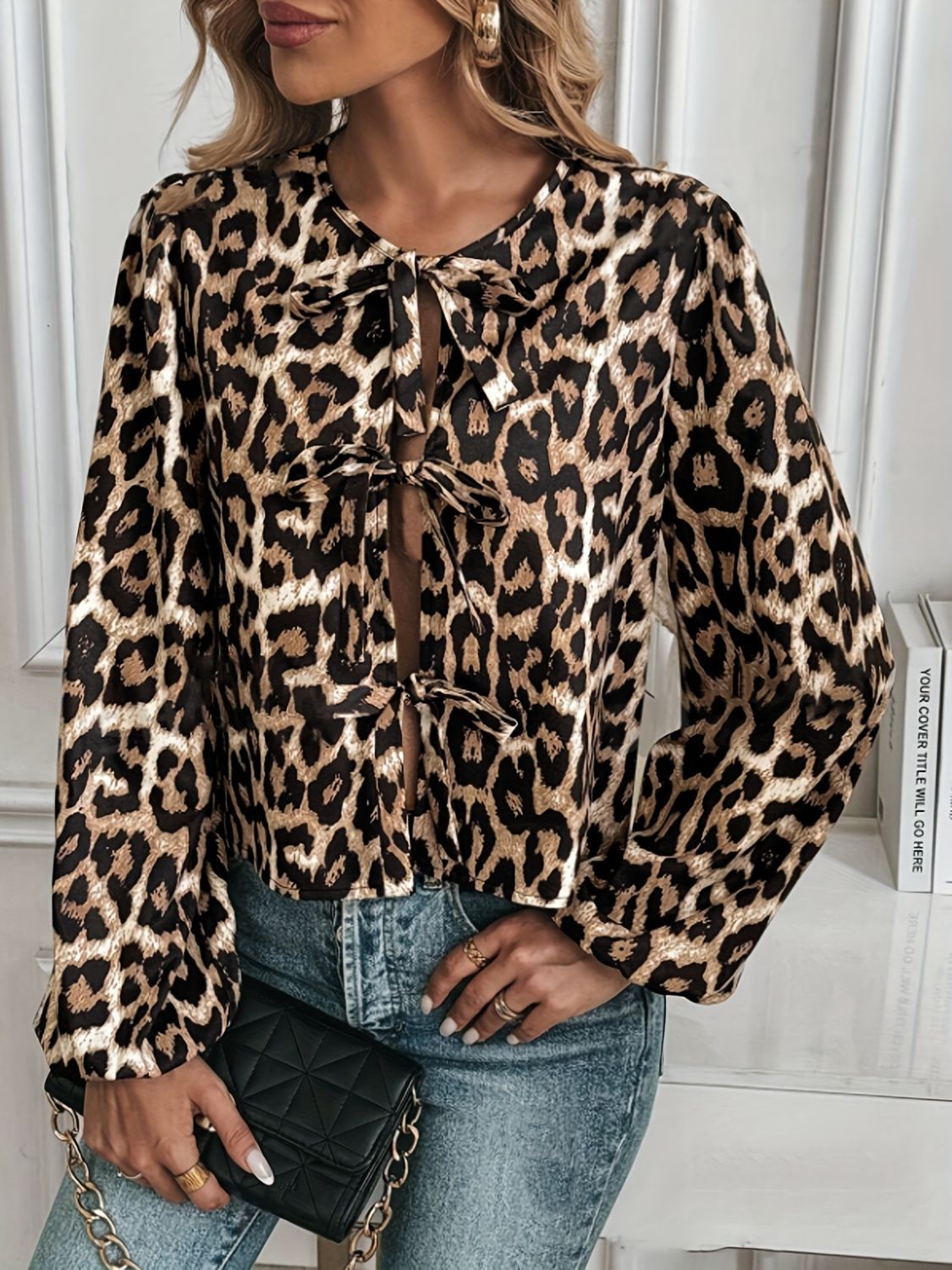 Fierce Flair Leopard Tie Top