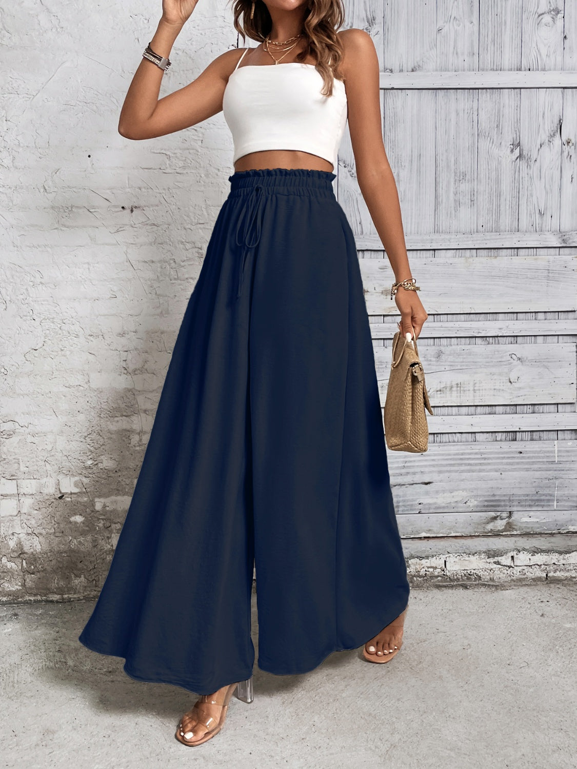 Honey Tied High Waist Wide Leg Pants – Effortless Style and Comfort