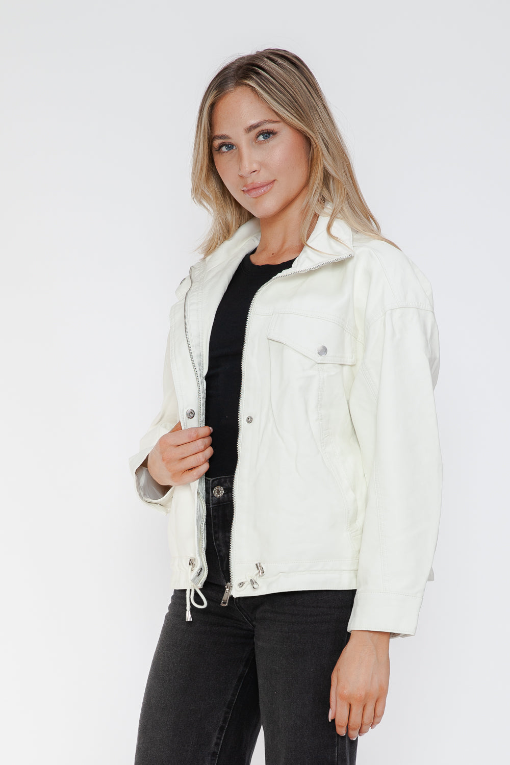 Sleek Rebel PU Zip-Up