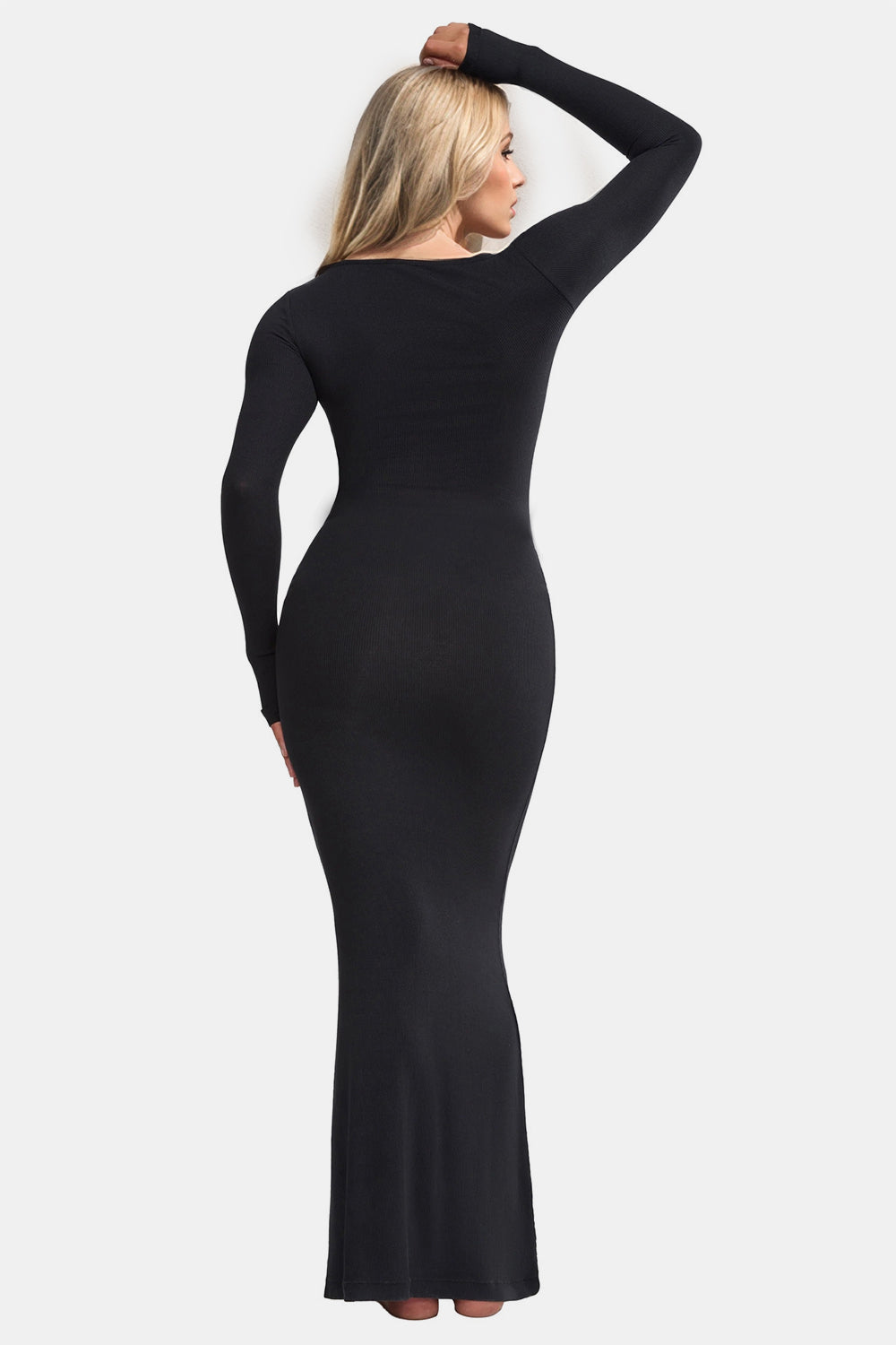 Basic Bae Built-In Shapewear Square Neck Long Sleeve Maxi Dress – Sleek & Flattering