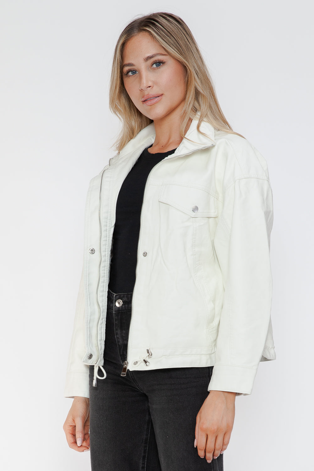 Sleek Rebel PU Zip-Up