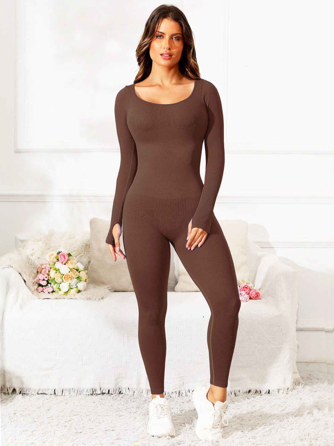 Sleek Motion Scoop Neck Active Jumpsuit