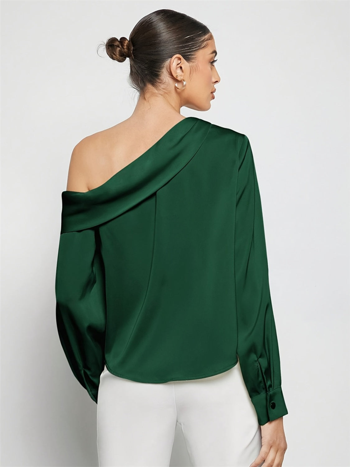 Polished Grace One-Shoulder Blouse