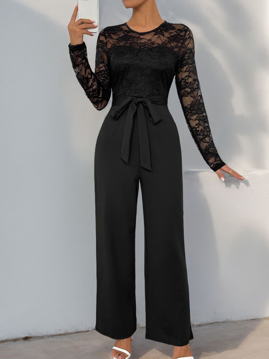 Romance in Lace Long Sleeve Jumpsuit