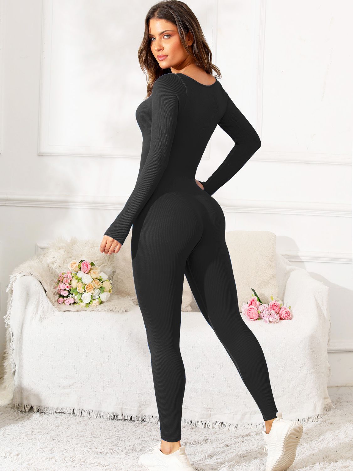 Sleek Motion Scoop Neck Active Jumpsuit