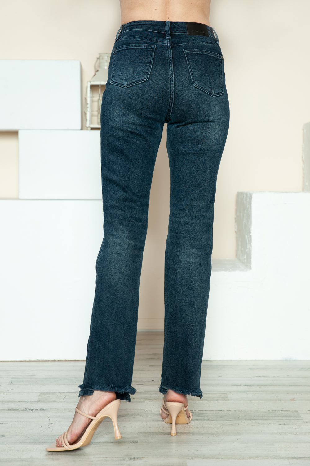 Laid-Back Luxe Distressed Straight Jeans