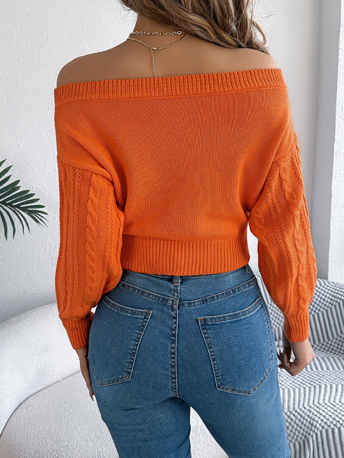 Winter Glow Cable Knit Top