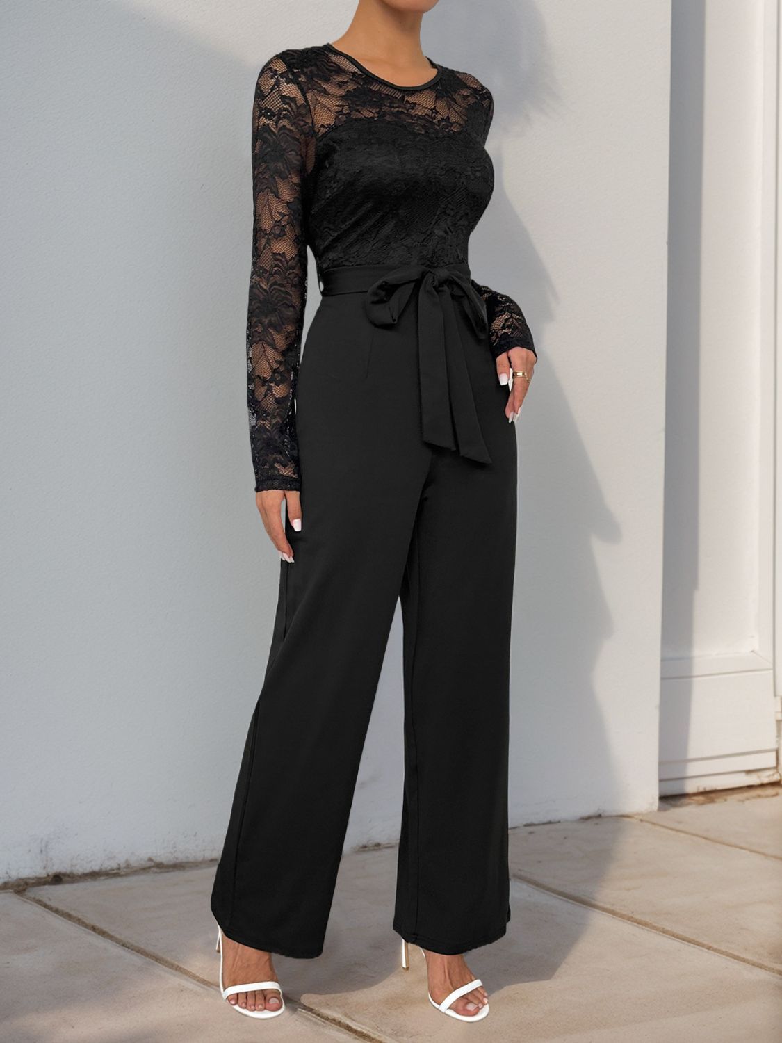 Romance in Lace Long Sleeve Jumpsuit