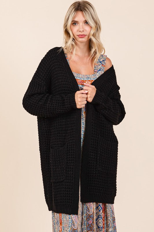 Effortless Layers Waffle-Knit Cardigan