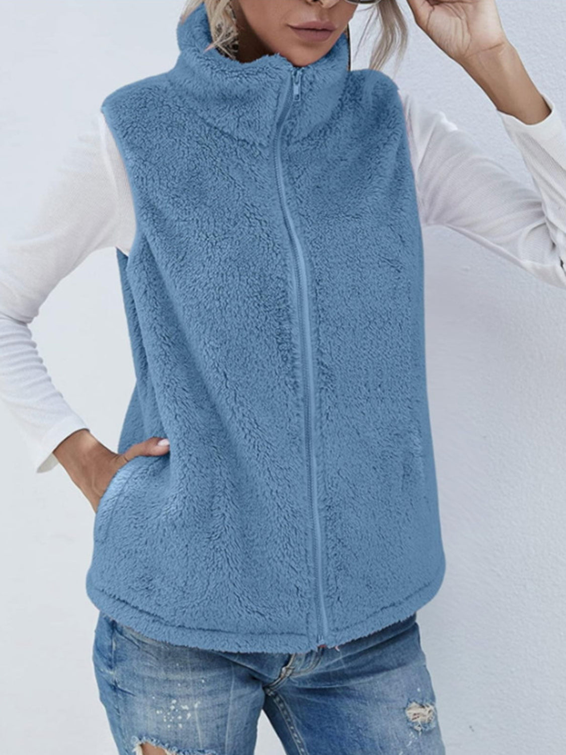 Soft Layers Fuzzy Vest Coat