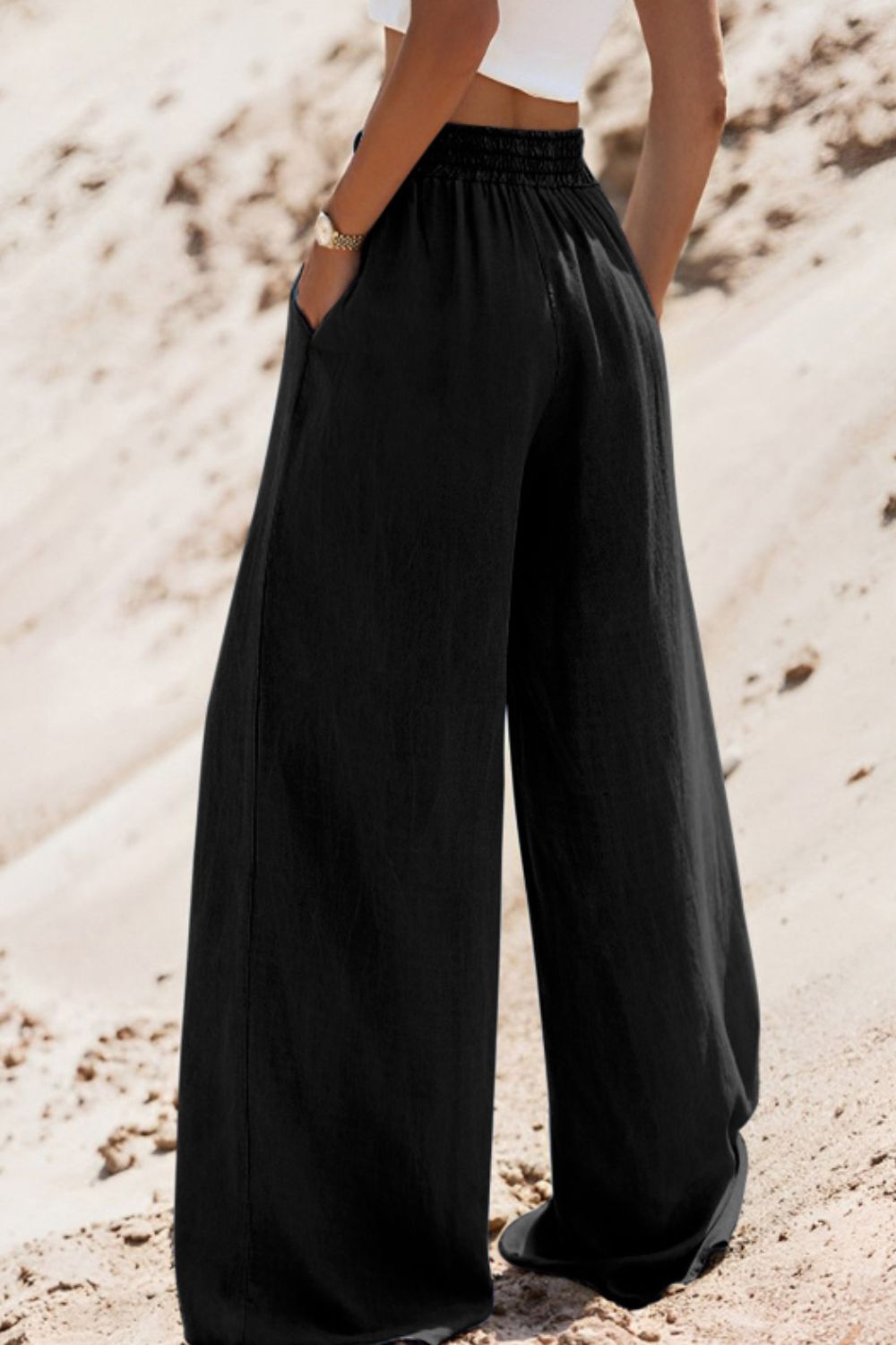 Urban Ease Wide Leg Drawstring Jeans