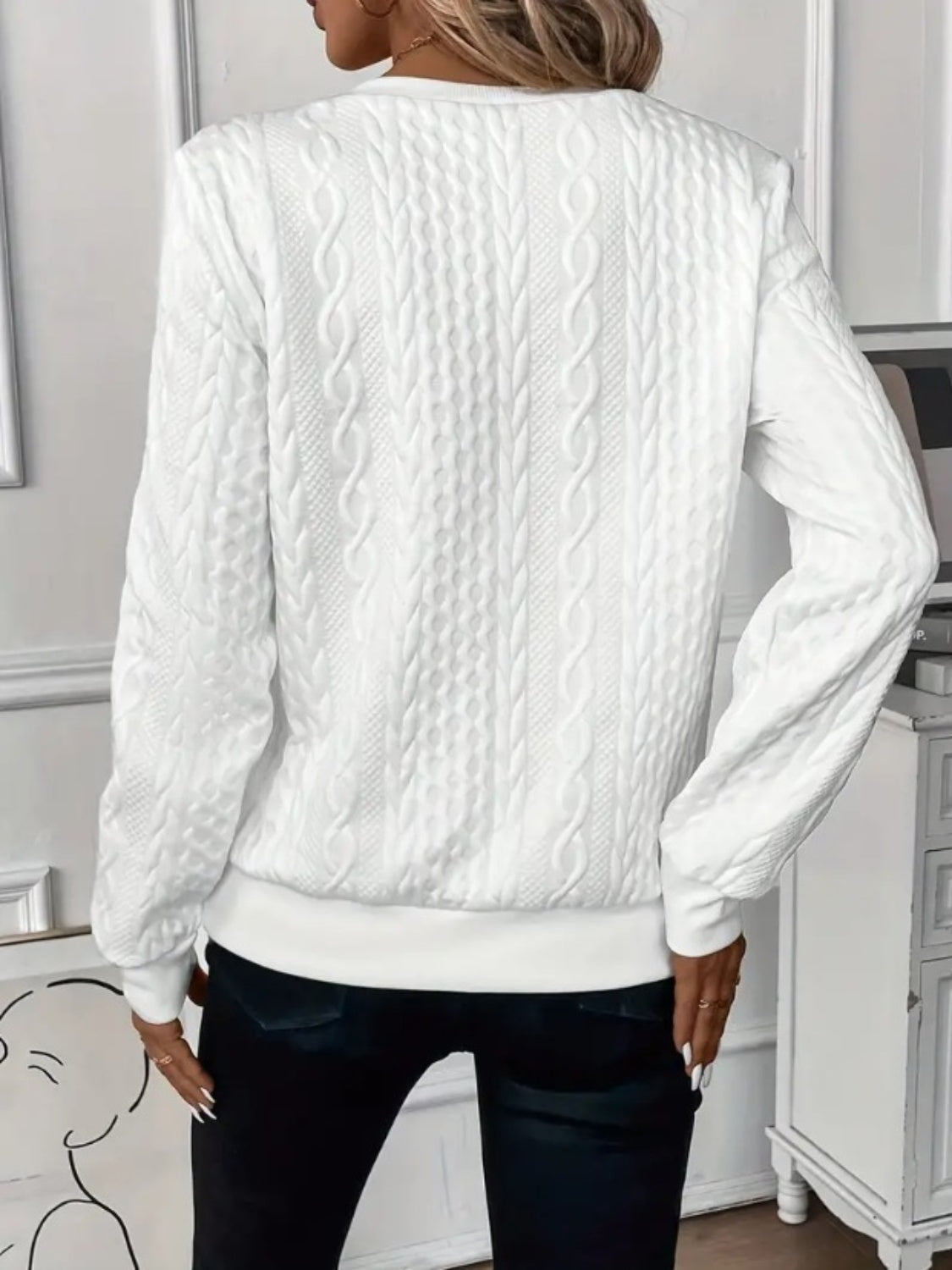 Textured Half Zip Long Sleeve Sweatshirt – Casual Comfort with a Modern Touch