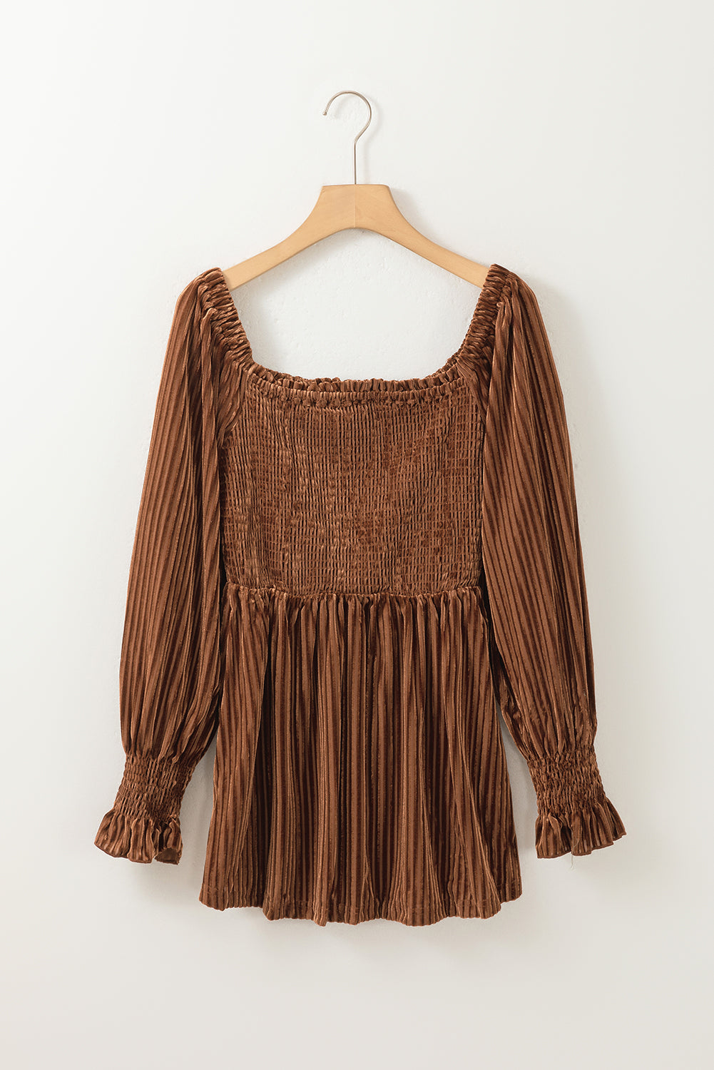 Velvet Charm Smocked Top