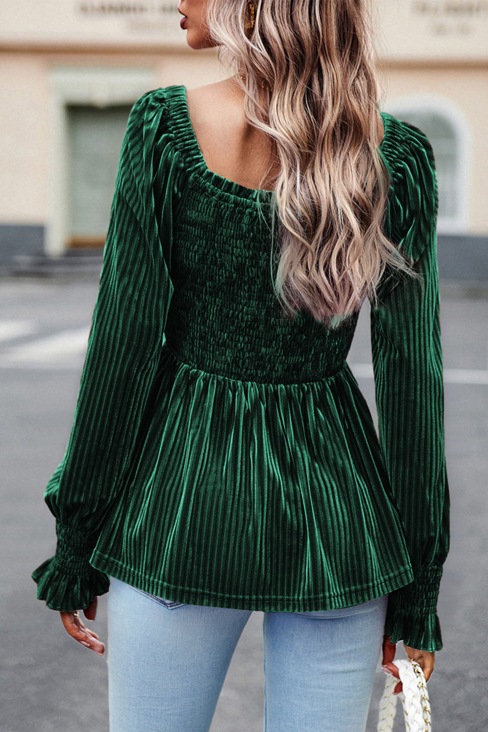 Velvet Charm Smocked Top