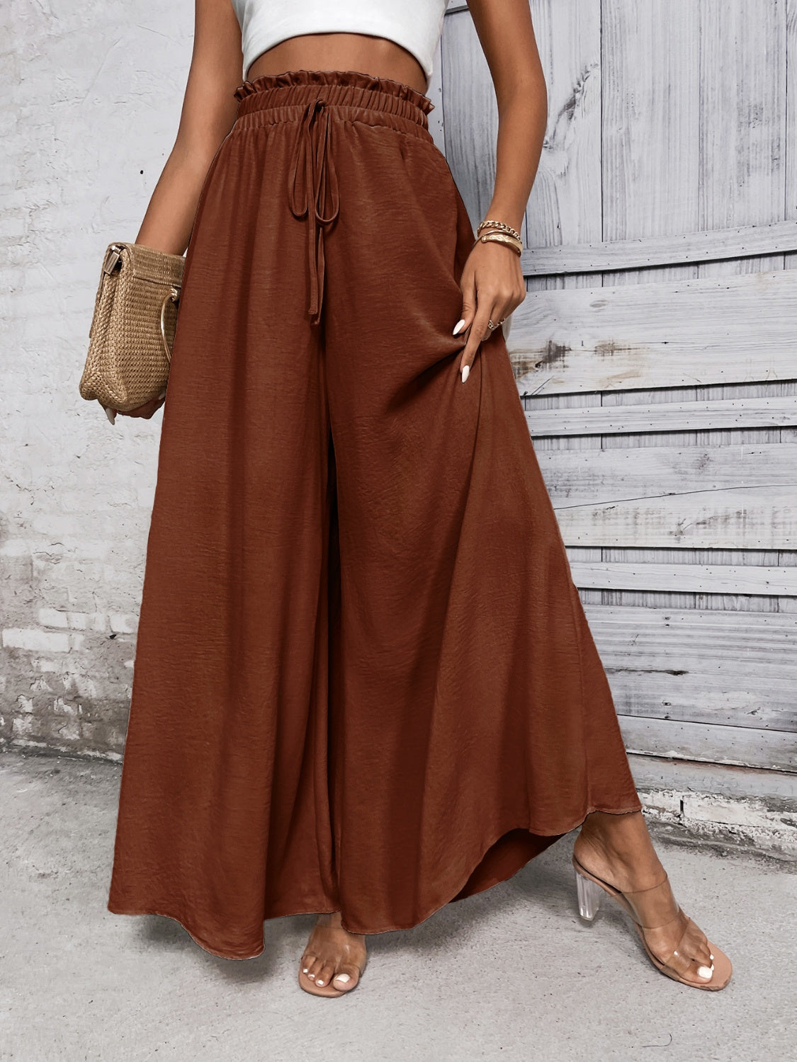 Honey Tied High Waist Wide Leg Pants – Effortless Style and Comfort