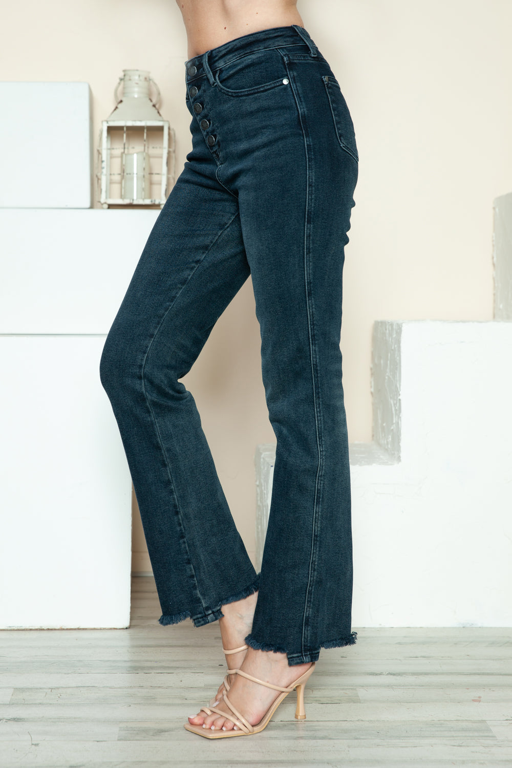 Laid-Back Luxe Distressed Straight Jeans