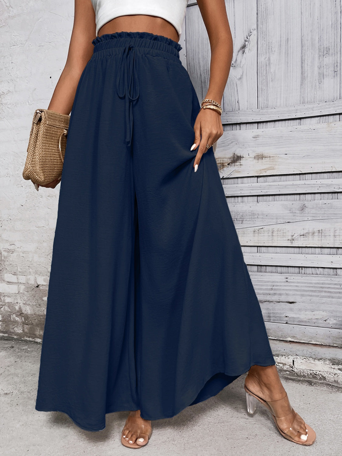 Honey Tied High Waist Wide Leg Pants – Effortless Style and Comfort