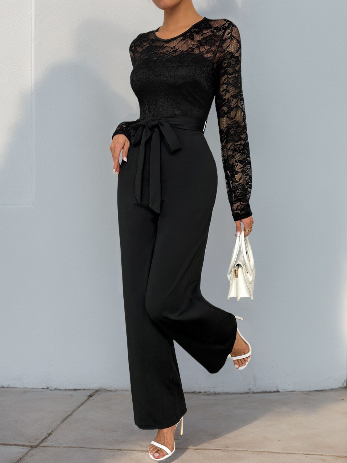 Romance in Lace Long Sleeve Jumpsuit