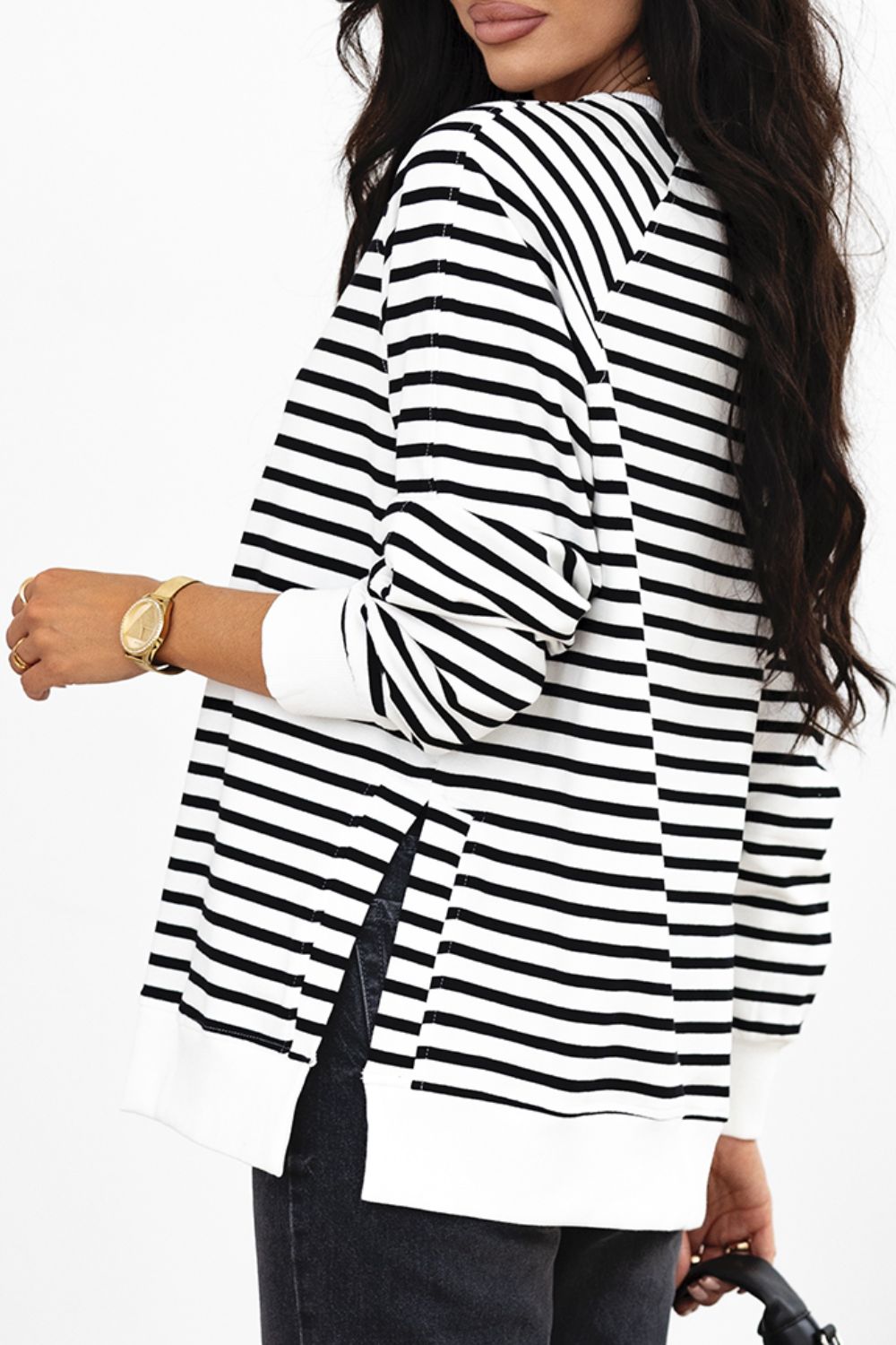 Relaxed Stripe Raglan Sweatshirt