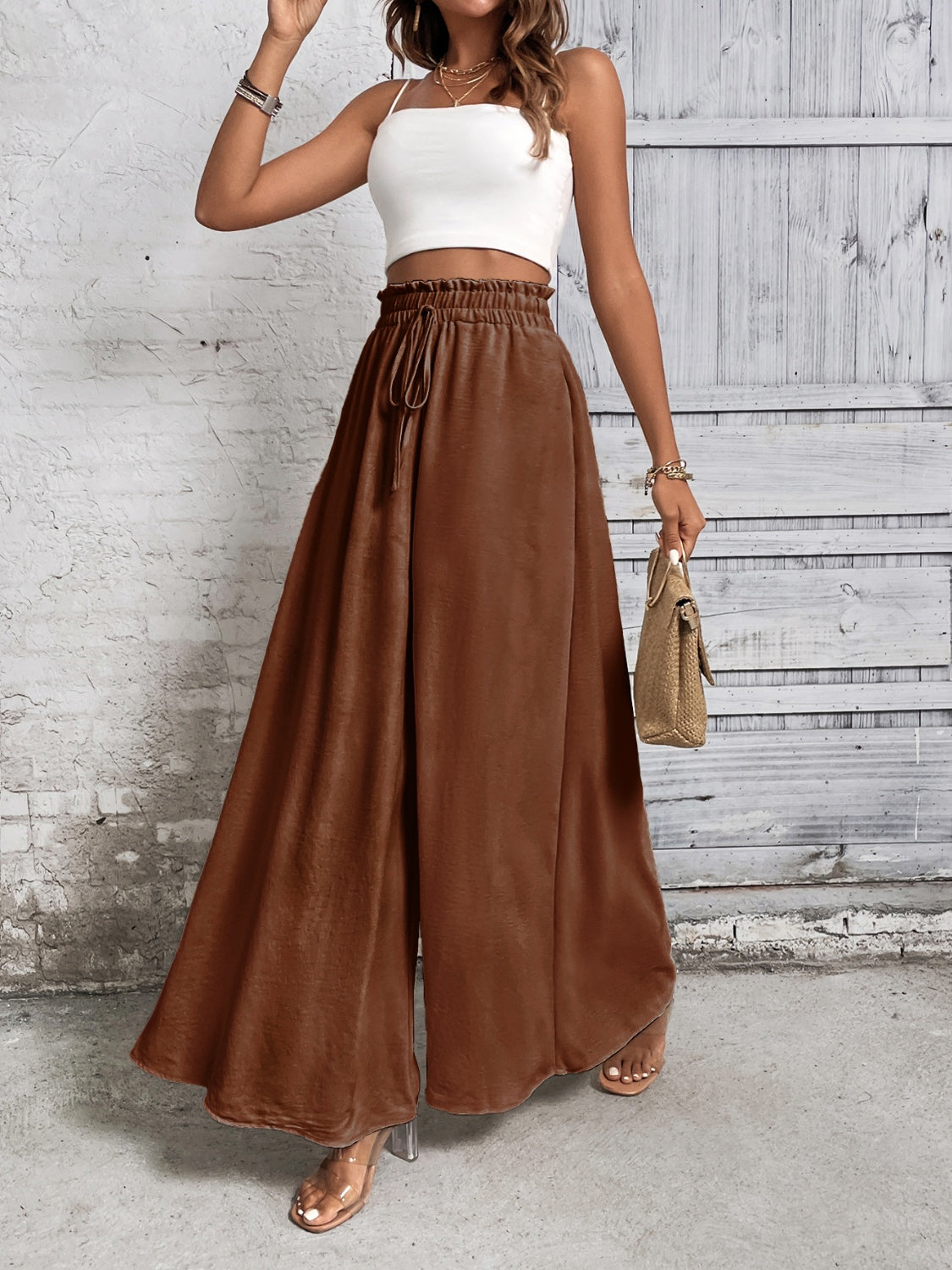 Honey Tied High Waist Wide Leg Pants – Effortless Style and Comfort