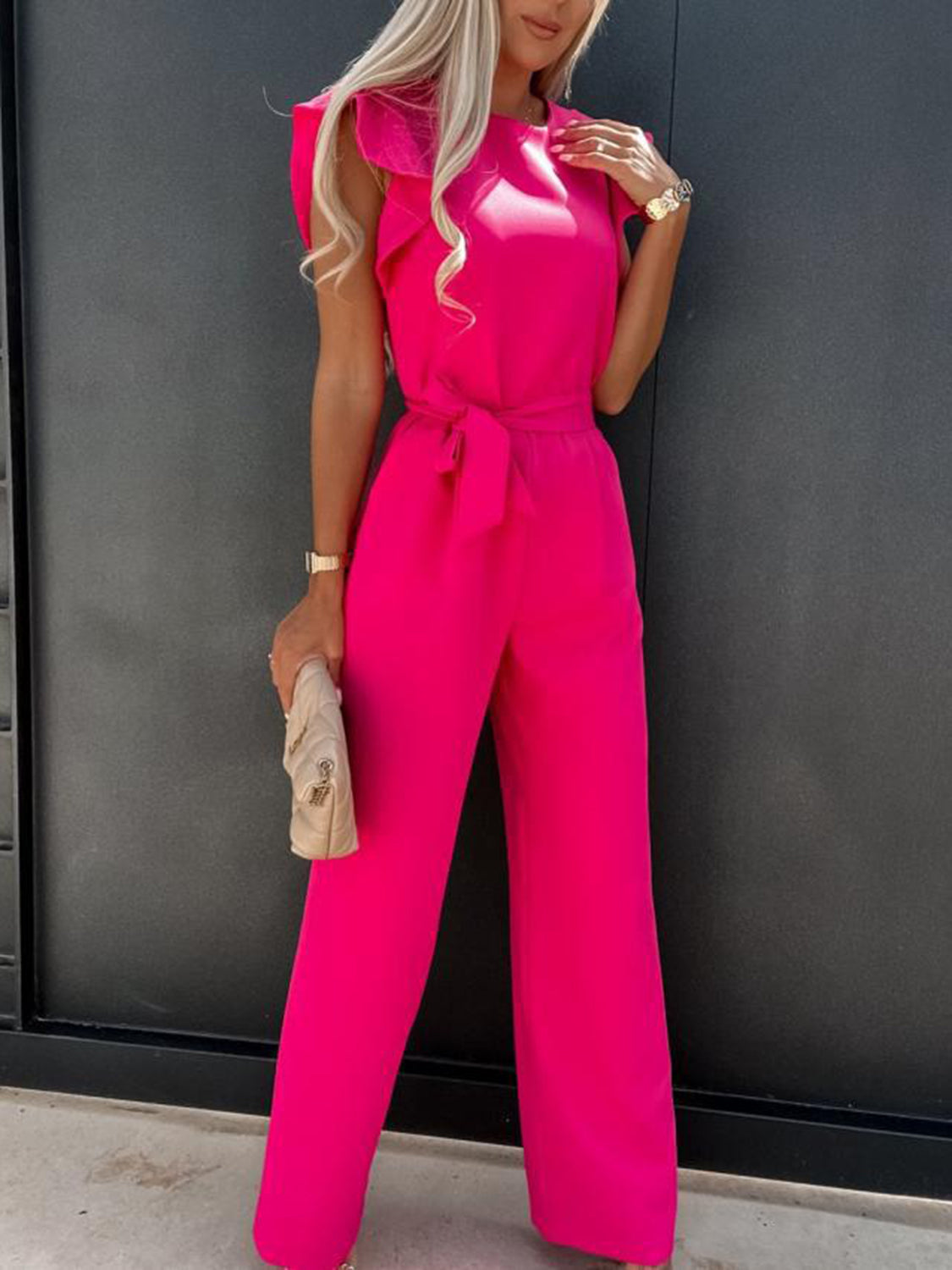 Sophisticated Ease Cap Sleeve Jumpsuit