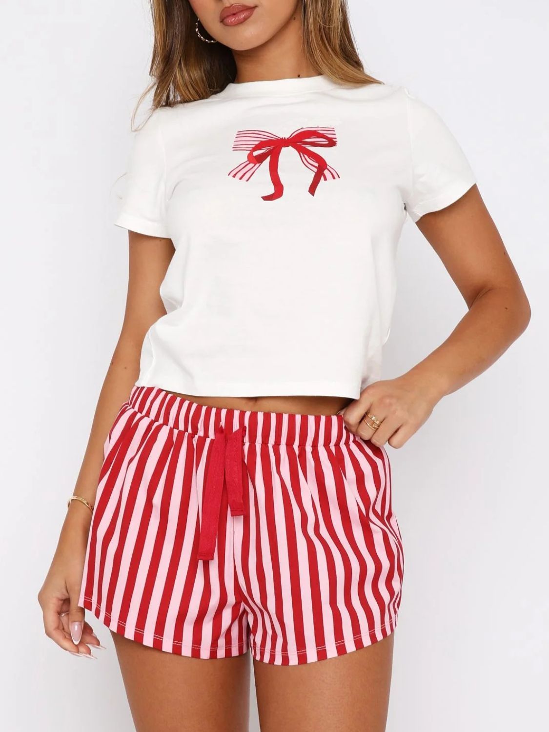 Casual Charm Printed Shorts and Top Set