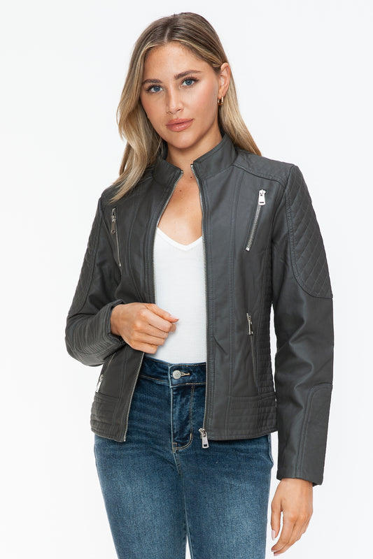 Timeless Edge Leather Look Jacket