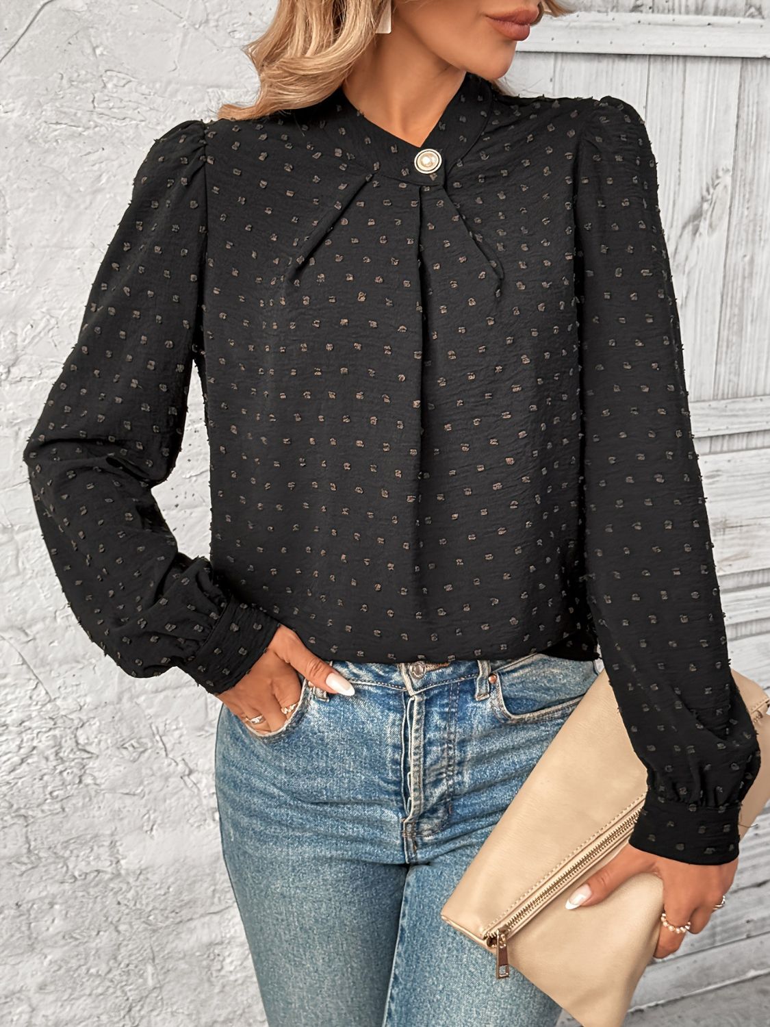 Classic Appeal Swiss Dot Blouse